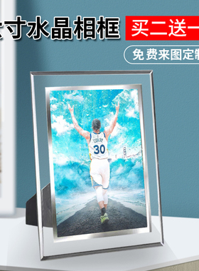 NBA斯蒂芬库里周边同款照片水晶相框摆台挂件海报节日生日礼物