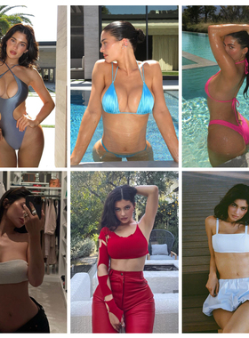凯莉詹娜海报定做Kylie Jenner内衣比基尼墙贴画女生瘦身励志挂画