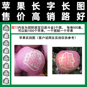 招财进宝日进斗金图73胶带式辰时果贴字帖满百包邮山东红富士纸袋