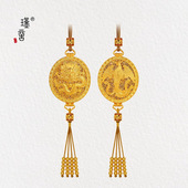 沙金花丝龙凤香囊项链新中式 2025新款 金店同款 凤凰于飞情侣毛衣链