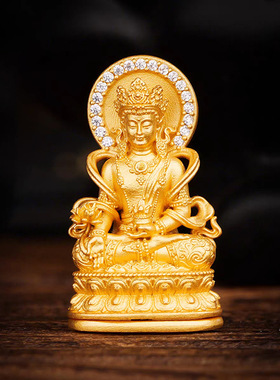 小红书同款黄金色沙金镶嵌药师佛项链复古女款吊坠宫廷风锁骨链女