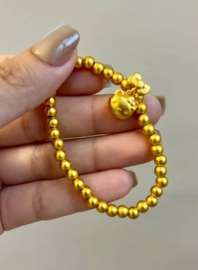 越南沙金Kitty猫蝴蝶结手链凯蒂猫卡通时尚百搭转运珠少女心手串