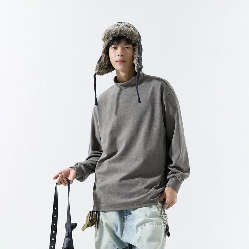 阿叔潮牌 秋冬德绒恒温半高领长袖T恤男女纯色基础款休闲打底衫,男装,T恤,淘宝优惠券,粉丝福利购,淘宝优惠卷