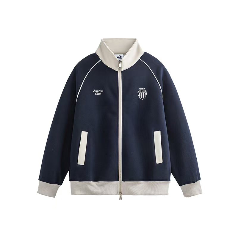 春秋拼接立领休闲宽松百搭夹克