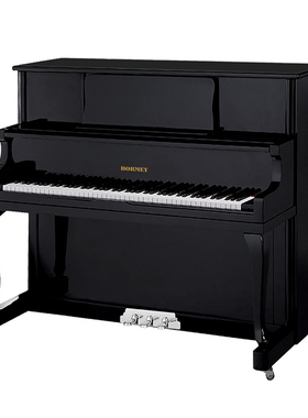 博美 M-126HB 黑色亮光 立式钢琴 配琴凳/琴披 配防潮管/湿度计