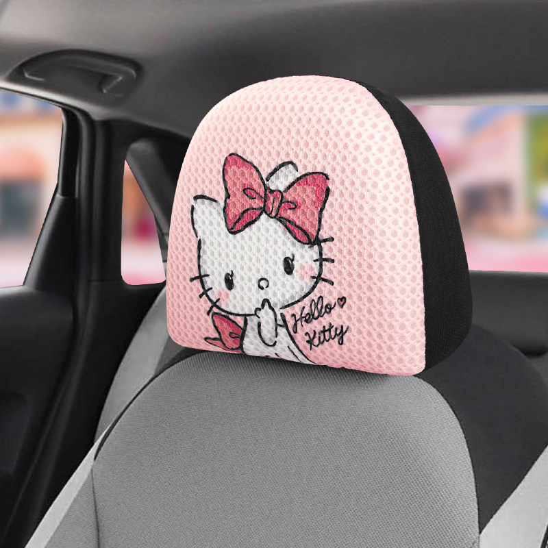 hellokitty可爱汽车头枕套车用靠枕套车内车载座椅枕头套可爱卡通