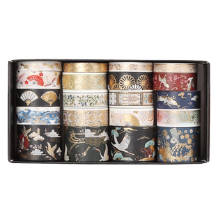 中国风复古典烫金手账和纸胶带套装20卷少女心可爱DIY手账素材卡通人物日系小清新口红装饰贴纸创意学生文具