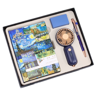 梵高油画笔记本子礼盒精装pu磁扣彩色内页日记本世界名画手账本文艺复古风记事本学生用创意网红ins精美文具