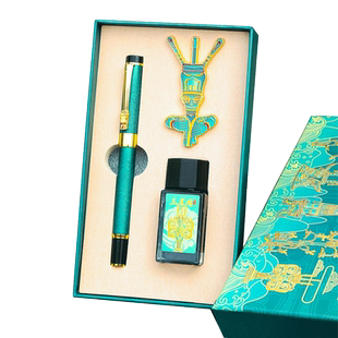 三星堆博物馆文创钢笔礼盒套装初中生练字笔伴手礼中国风复古典礼品送老师同学毕业纪念品创意生日礼物教师节