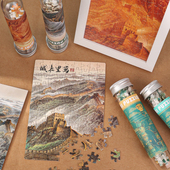 万里长城迷你城市建筑试管拼图108片中国古风文创礼品幼儿园儿童小学生成人益智玩具景区旅游纪念品四大名楼