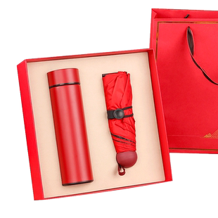 不负韶华红色礼盒签字笔套装diy定制刻字纪念励志文字笔记本保温杯风扇企业团购礼品创意教师节礼物送女老师