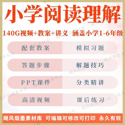 小学语文阅读理解PPT课件视频教程四五六年级电子版教案技巧课程