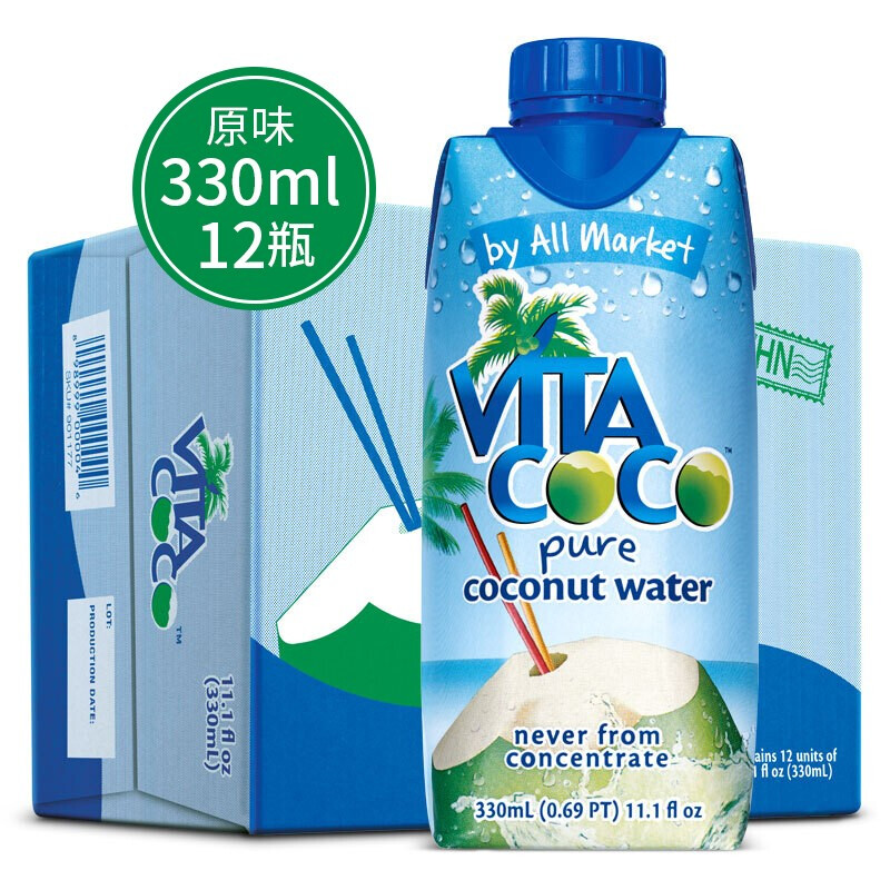 唯他可可Vita Coco椰子水330ml*12/1L*12/500ml*6瓶进口饮料NFC 咖啡/麦片/冲饮 植物饮料 原图主图