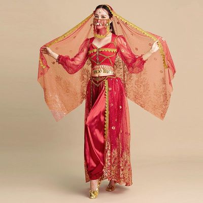 肚皮舞敦煌沙漠公主万圣节西域舞蹈服印度舞表演出服异域风情服装