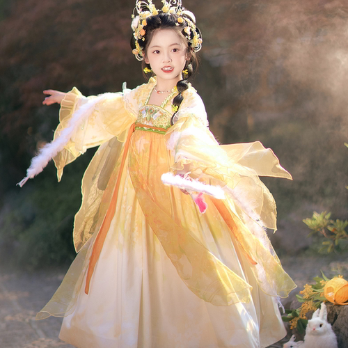 汉服女童26新款春秋唐装连衣裙儿童古风国风唐装超好看古装公主裙