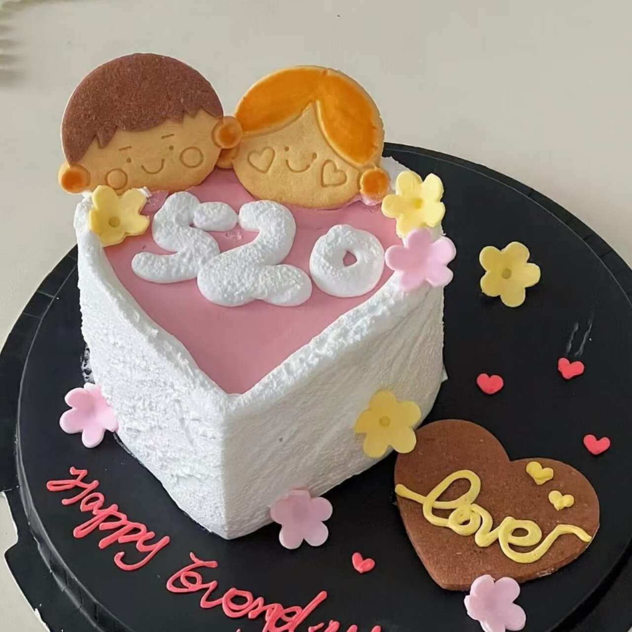 头像娃娃脸男孩女孩数字曲奇饼干爱心圆形蛋糕装饰生日甜品周岁