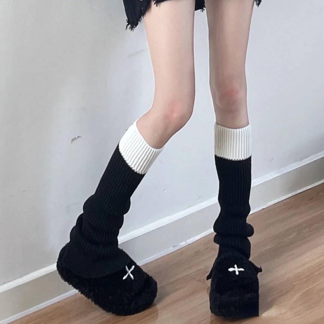 秋冬小腿袜子套辣妹堆女JK