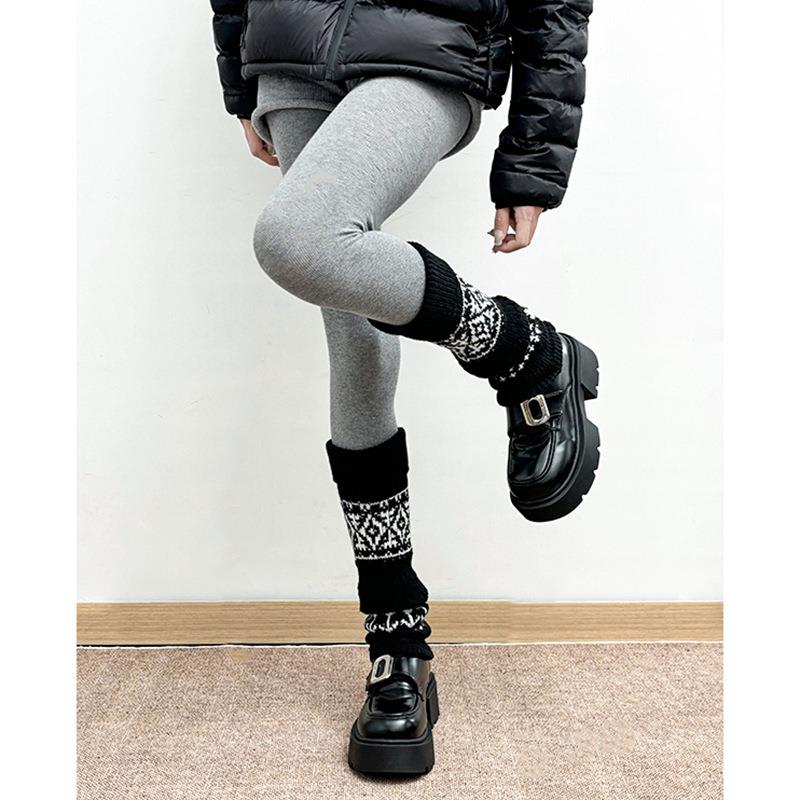 秋冬加厚保暖针织护腿费尔
