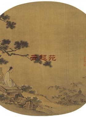 宋夏圭山水人物走兽小品画斗方高清微喷复制古画临摹学习画稿宋画