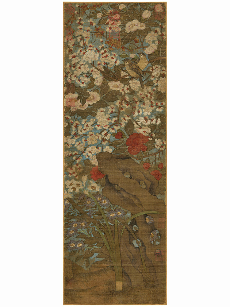 宋佚名 新韶花鸟图轴 宋代国画设色工笔花鸟画高清微喷画稿水仙