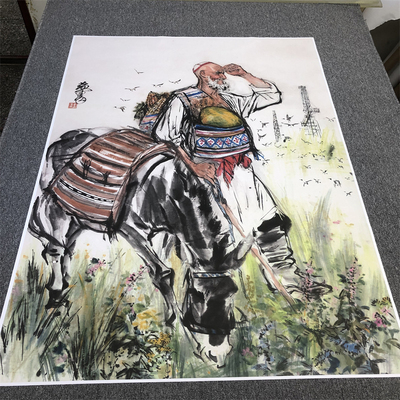 黄胄 库尔班大叔国画水墨写意人物画少数民族复制画宣纸画芯画稿