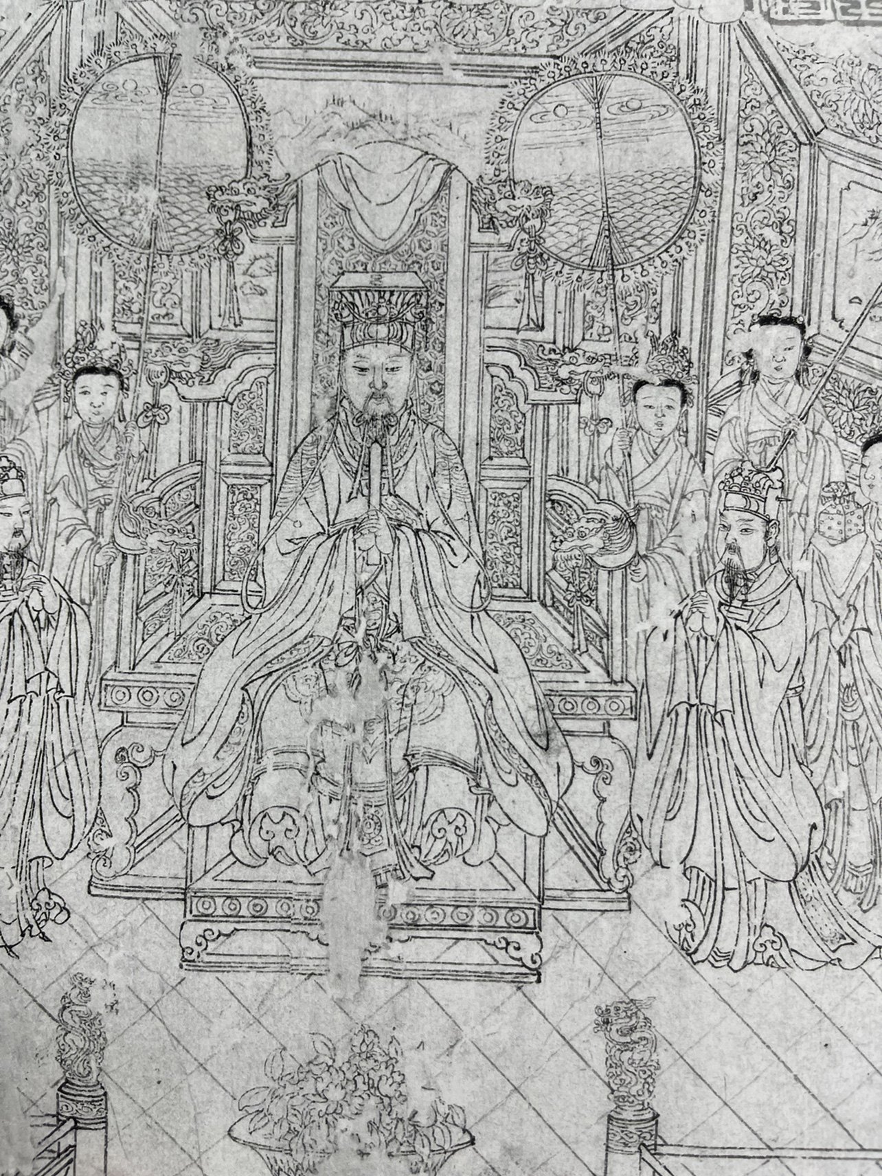 唐 吴道子 道子墨宝图册放大版黑白底稿真迹复制品 临摹学习画稿