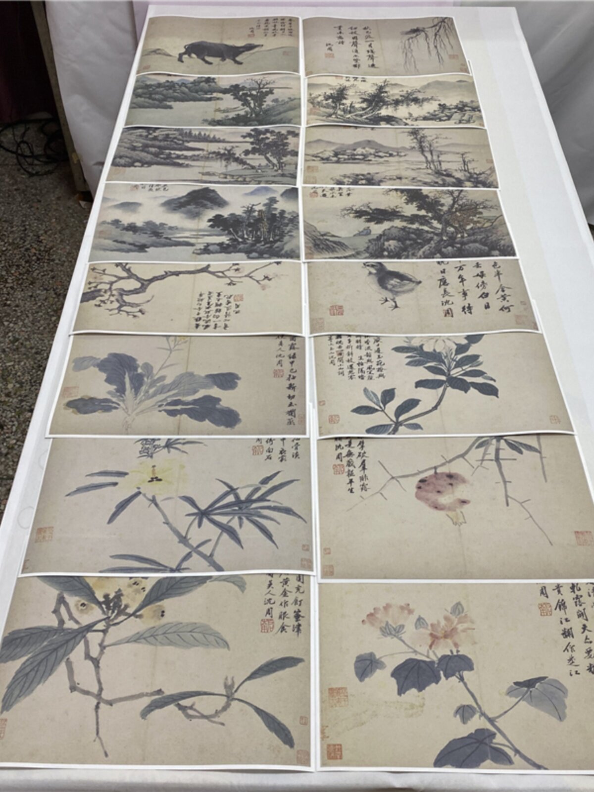 明代 沈周 卧游图册 名家花卉山水国画册页微喷复制学习临摹画稿