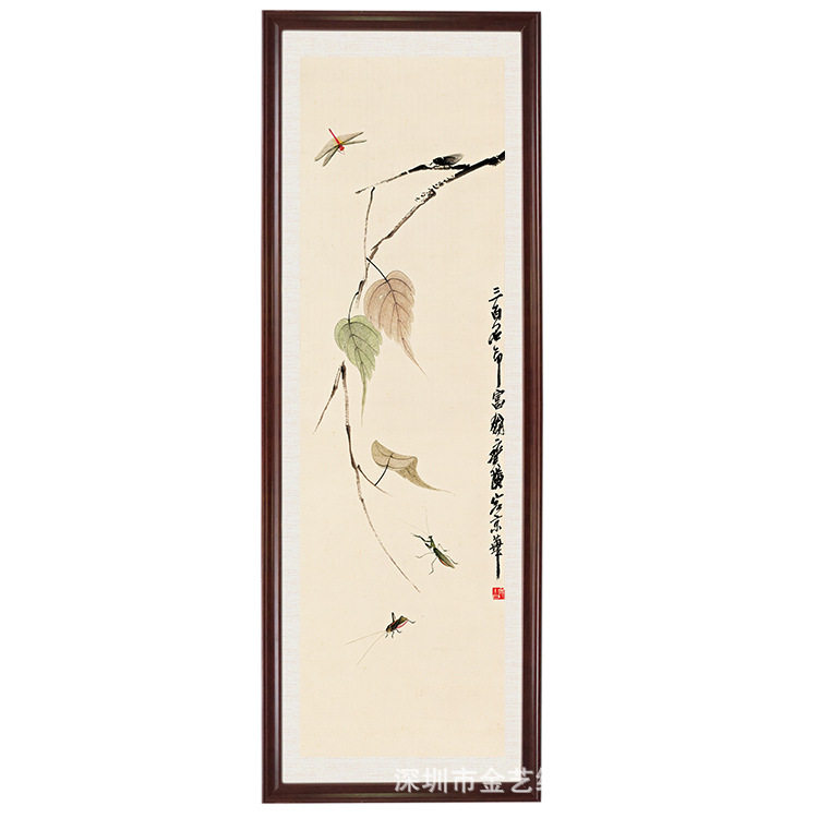 字画高仿复制书画礼品艺术微喷装裱名家-齐白石-贝叶草丛