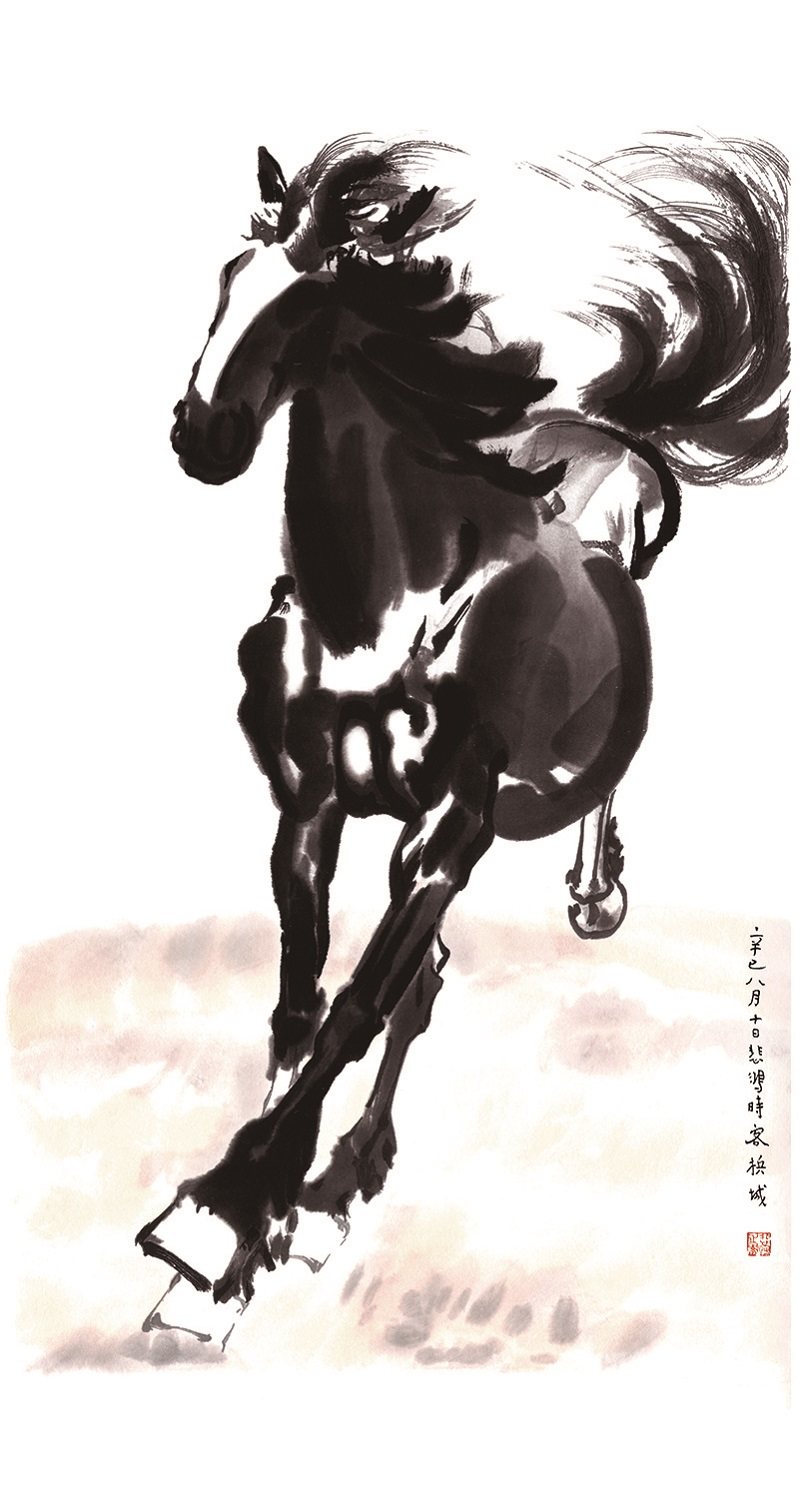 1:1徐悲鸿八骏图奔马图艺术微喷名家书法复制品装饰画装裱礼品