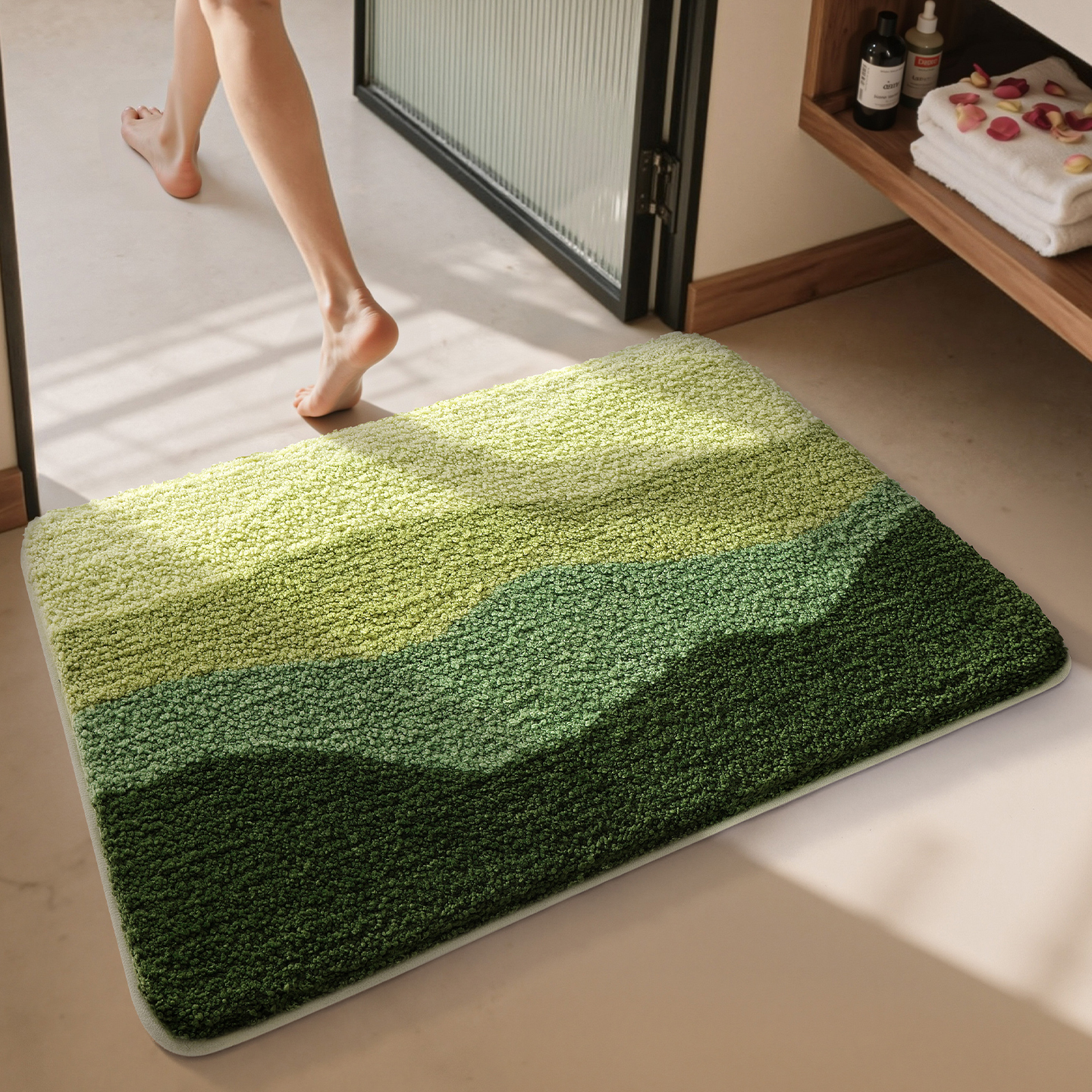 大江浴室地垫渐变卫生间吸水地毯