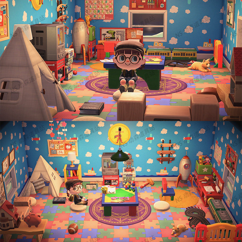 动森儿童房家具室内装修卧室设计资源道具素材47件