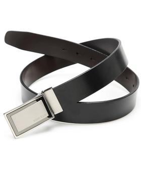 Perry Ellis腰带男士真皮编织金属扣绅士皮带耐磨美国直邮1P06008