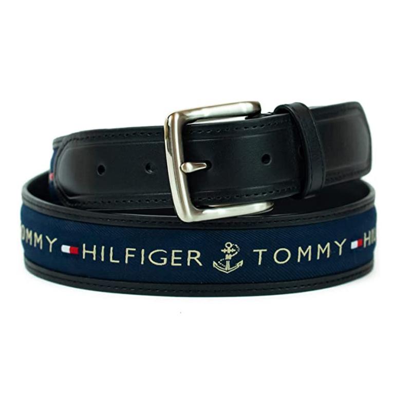 汤米针扣织布撞色时尚正品腰带