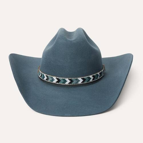 stetson毛毡帽子男女羊毛牛仔帽西部风排汗美国手工制作生皮尾饰