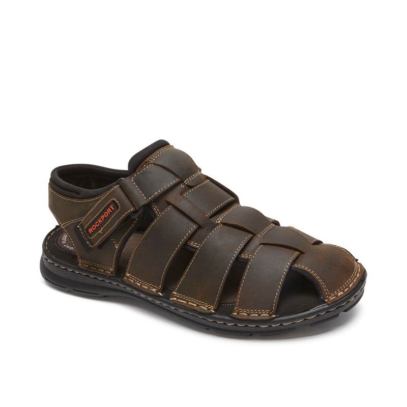 Rockport/乐步男渔夫凉鞋沙滩鞋包头休闲运动缓震透气皮面夏正品
