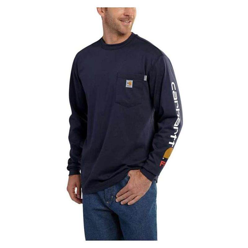 carhartt男t恤圆领长袖logo胸袋纯棉透气修身休闲正品4819507