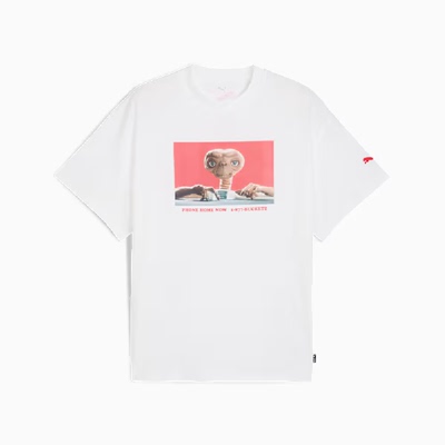 PUMA/彪马男士运动T恤纯棉短袖Hoops x ET 《E.T.外星人》联名款