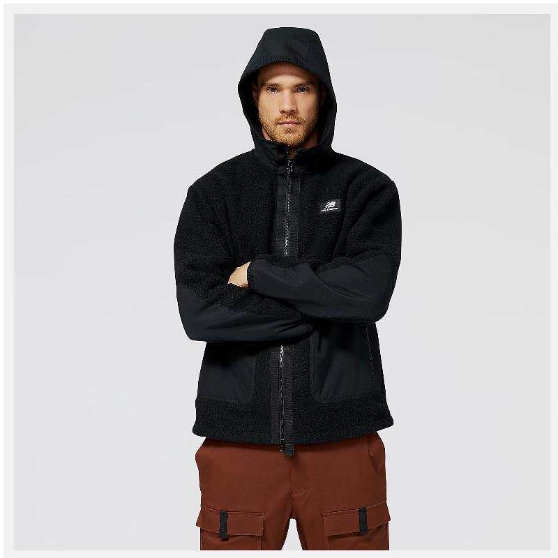 NEW BALANCE NB男款运动外套宽松舒适羊羔绒正品MJ23503