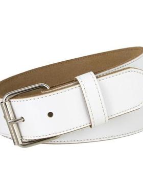 热销durabelt男女腰带皮带真皮休闲白色38mm光商务办公室针扣时尚