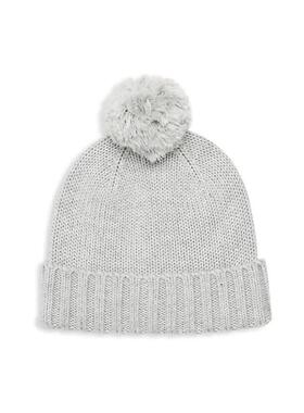 UGG帽子针织帽毛线帽冷帽女秋冬保暖毛球Rib-Knit可爱舒适正品