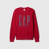 T恤新款 GAP卫衣男女宽松抓绒圆领运动服套头衫 春秋保暖柔软长袖