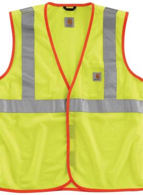 carhartt/卡哈特男子反光安全背心工地马甲荧光代驾服环卫100501