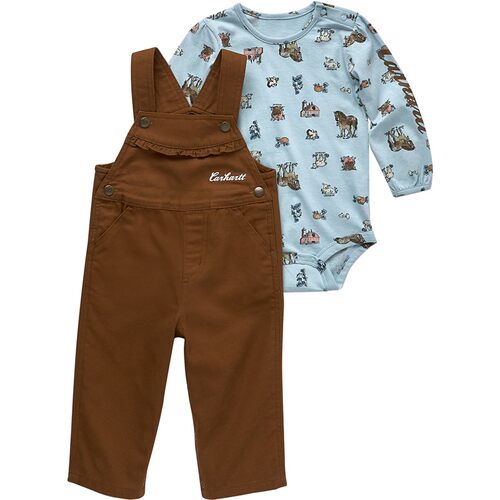 carhartt/卡哈特婴幼儿学步儿童连体衣背带裤工装裤套装印花正品