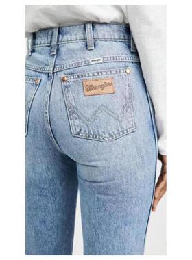 Wrangler女士裤子牛仔裤纯棉高腰直筒休闲舒适正品410S10806