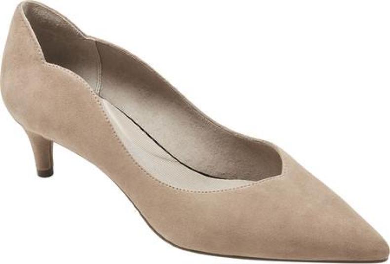 Rockport/乐步女高跟鞋反绒尖头浅口细跟气质通勤减震正品892904