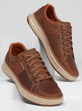 秋冬爆款Skechers/斯凯奇男休闲皮鞋纯皮驾车防滑记忆垫正品71059