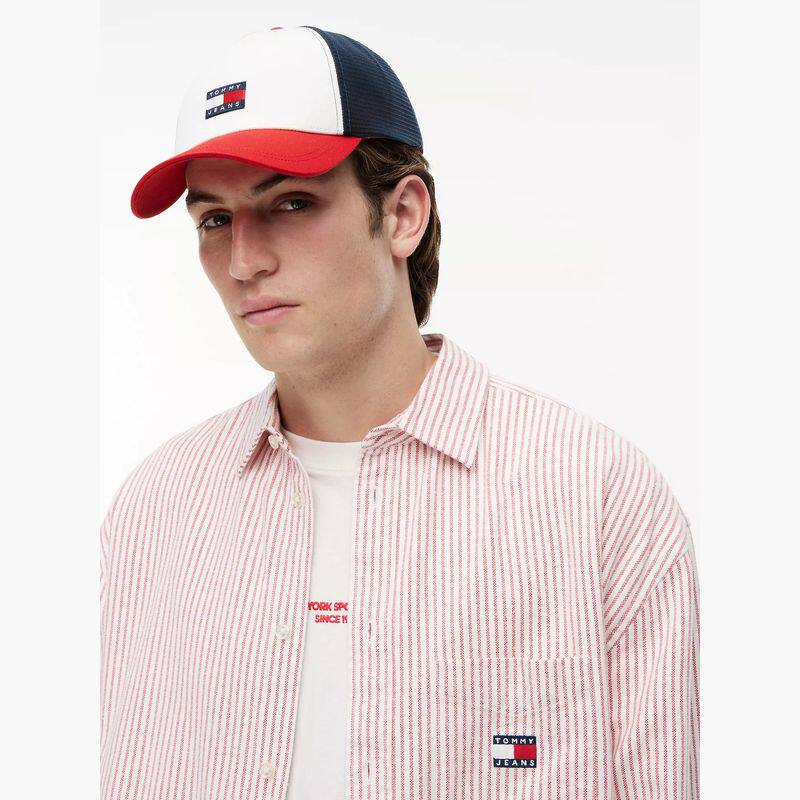 Tommy Hilfiger汤米海格运动帽棒球帽子男Jeans徽章卡车帽透气网