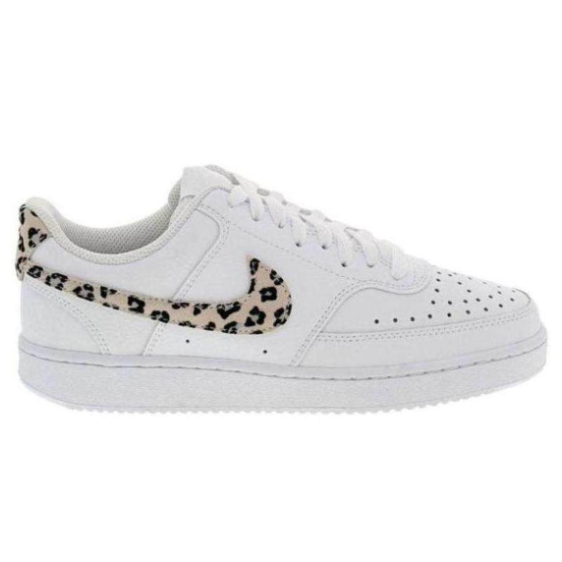 nike/耐克女运动板鞋系带豹纹低帮vision简约白鞋正品nk dd9665