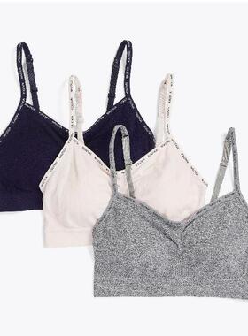 nautica/诺帝卡女文胸运动内衣背心式一体式3件装正品NT4669-3PKD