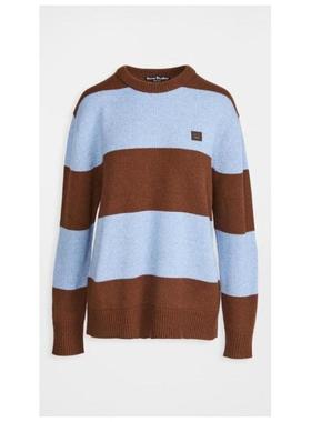 Acne Studios女毛衣拼色条纹圆领长袖大领休闲舒适正品410S10318